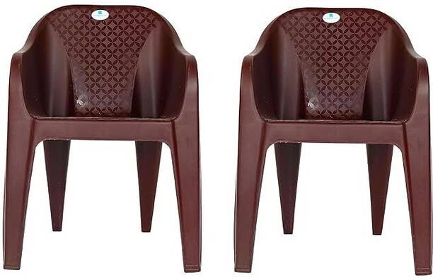 HOMIBOSS Plastic chairs set of 2 for office, home, office, garden outdoor, dining, indoor Plastic Dining Chair