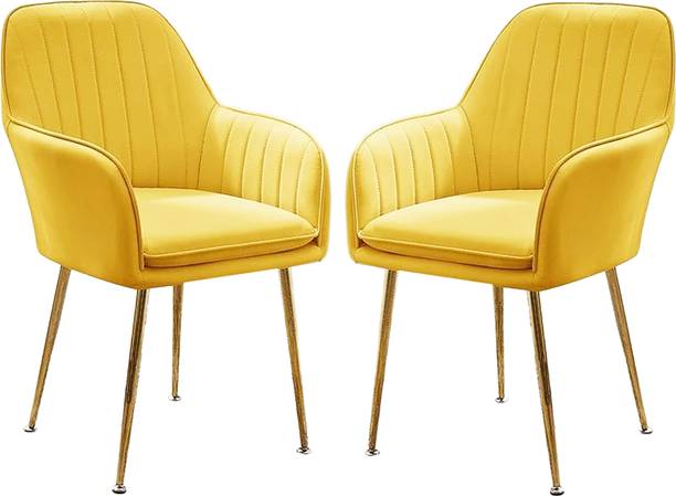 Roxigo Velvet Dining Chairs, Cushion Seat Chair for Living Room Bedroom Restaurant Fabric Dining Chair