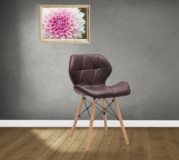 Deal Dhamaal Eames Replica Faux Leather Dining Chair in Brown Color Leatherette Dining Chair