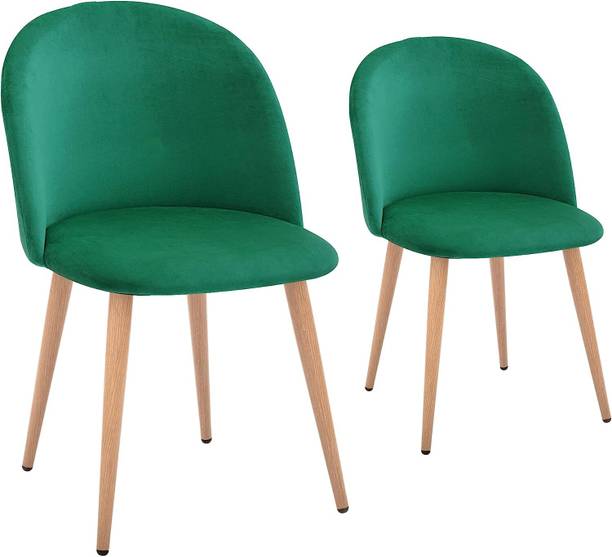 AMORINI Modern Kitchen Velvet Upholstered Accent Leisure Chairs Solid Wood Dining Chair