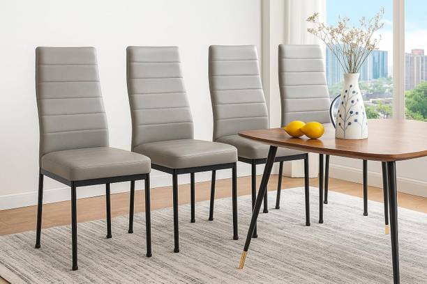 zidle Bloom Nx Premium Synthetic Leather Metal Dining Chair with Metal Legs Foam Dining Chair