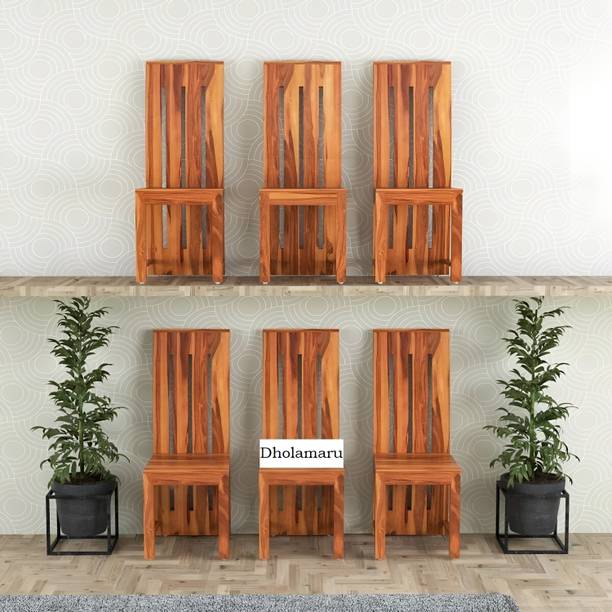 Dholamaru Solid Sheesham Wood Set Of 6 Poster Dining Chairs For Dining Room|Study Room Solid Wood Dining Chair