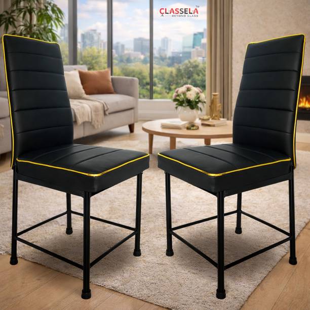 CLASSELA Bloom Dining Chair With Golden Borders & 1 yrs Wrty Metal Dining Chair