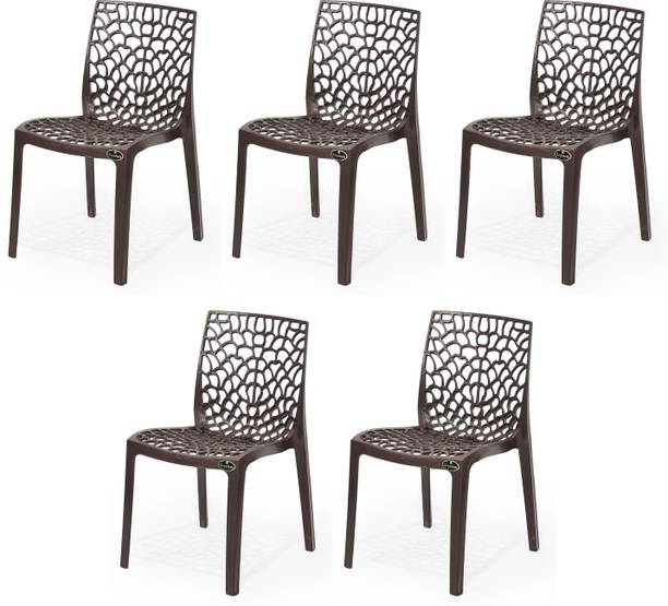 SOMRAJ Designer Web Plastic Living Room Outdoor Chair Plastic Outdoor Chair Plastic Outdoor Chair