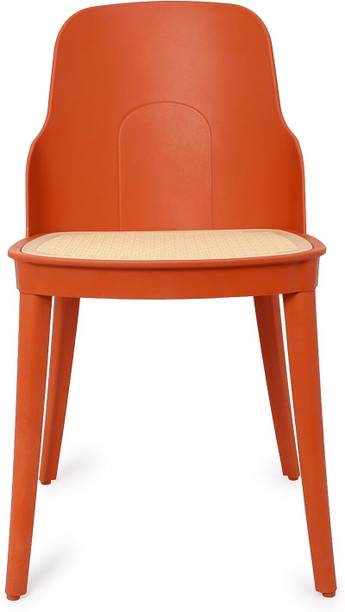 NARSA Modern Plastic Café Chair with Cane Seat, Stylish & Durable Dining Chair Plastic Dining Chair