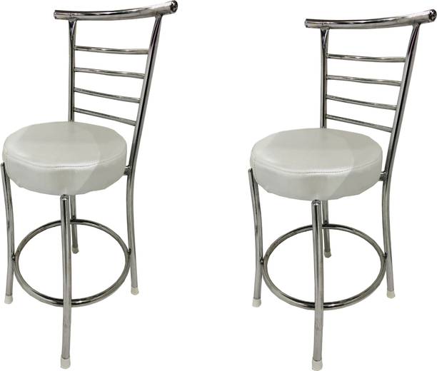 RATISON Comfortable Multipurpose Steel Dining/Restaurant/Cafe/Home/Office/Study Chair, with Leather Cushion seat and Steel Frame, Without arms Chair (Ring) Holds up to 155 kg Leatherette Dining Chair