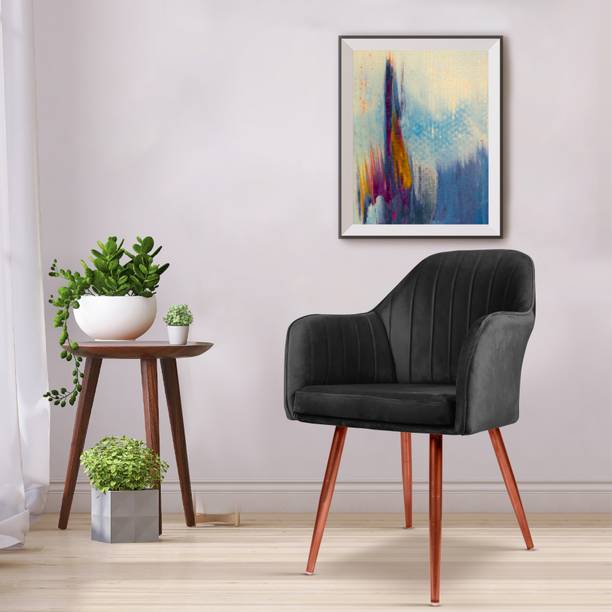 Vergo Plush Accent Chair for Living Room, Bedroom, Study Room, Cafes | Velvet Fabric Dining Chair