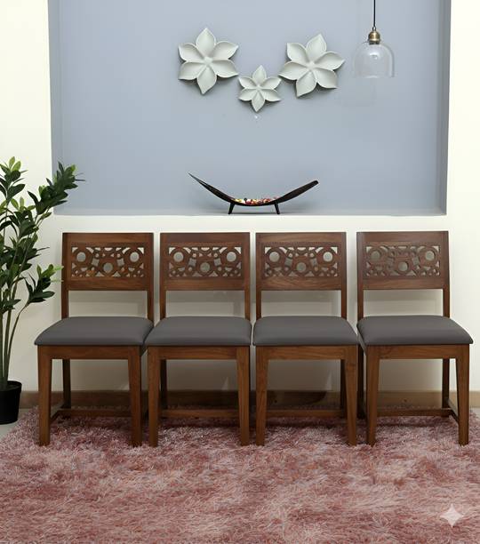 LOONART Solid Wood Dining Chair|Dining Chair Set Of 4| Sheesham Wood Chair|Wooden Chair| Solid Wood Dining Chair
