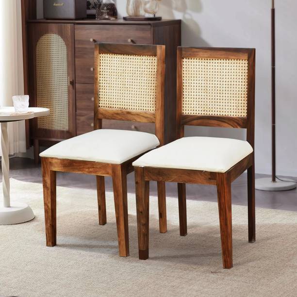RAJWADA FURNISH Rattan Solid Sheesham Wood Cane Chair (Set Of Two) for Living Room Solid Wood Dining Chair