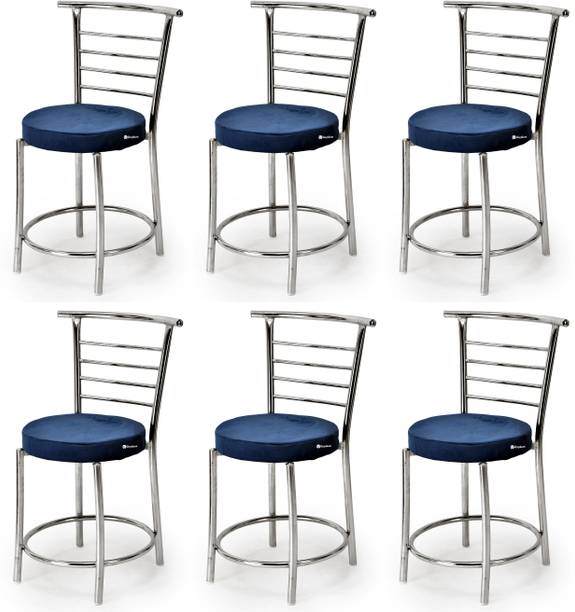 SOMRAJ Steel Dining/Restaurant/Cafe/Home/Office/Study Chair Leatherette Dining Chair