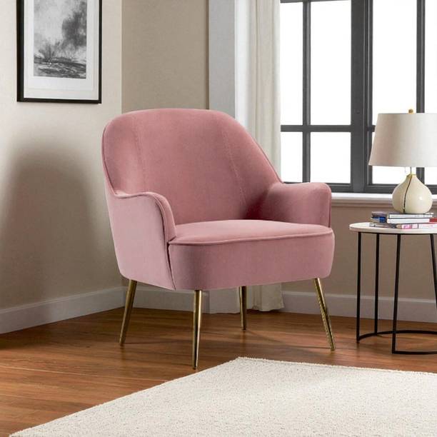 Radha Impex Modern Mid-Century Upholstered Accent Tub Chair in Emerald Green Velvet Metal Dining Chair