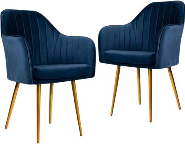 NEXON Velvet Dining Chairs, Cushion Seat Chair for Living Room Bedroom Restaurant Fabric Dining Chair