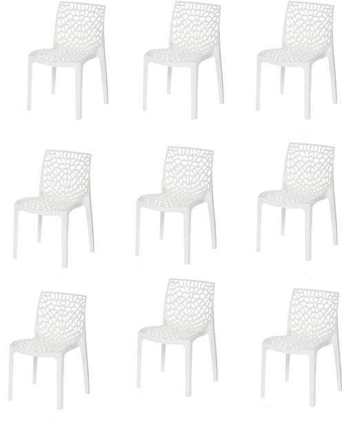 GOYALSON Designer Web Chair Plastic Living Room Chair for home study restaurant dining Plastic Dining Chair