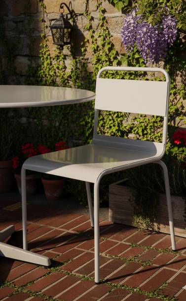 JPIRONS White Metal Dining Chair for Dining Room, Cafe & Office Use. Metal Dining Chair