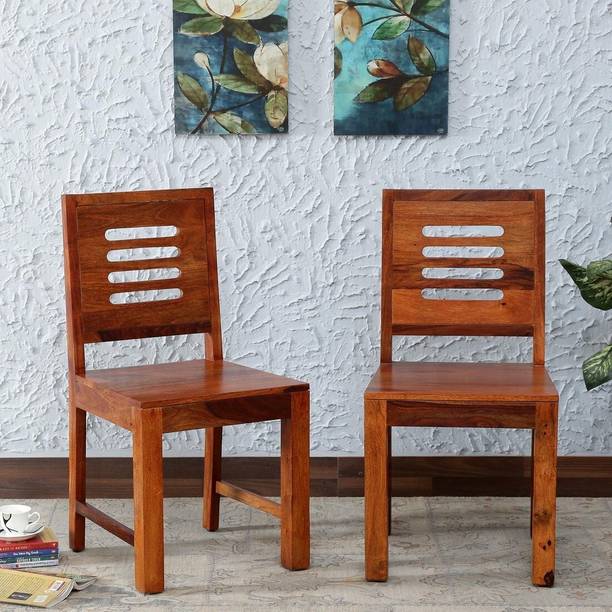 Wopno Furniture Pure Sheesham Wooden dining Chair Only|2 Chair For Dining Room / Study Room Solid Wood Dining Chair