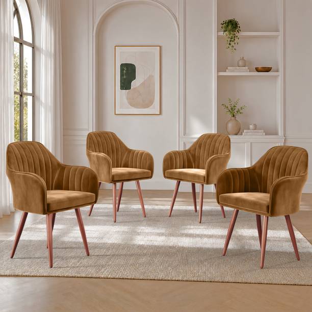 Vergo Plush Velvet Accent Chair, Cushion Seat for Home, Cafe, Living Fabric Dining Chair