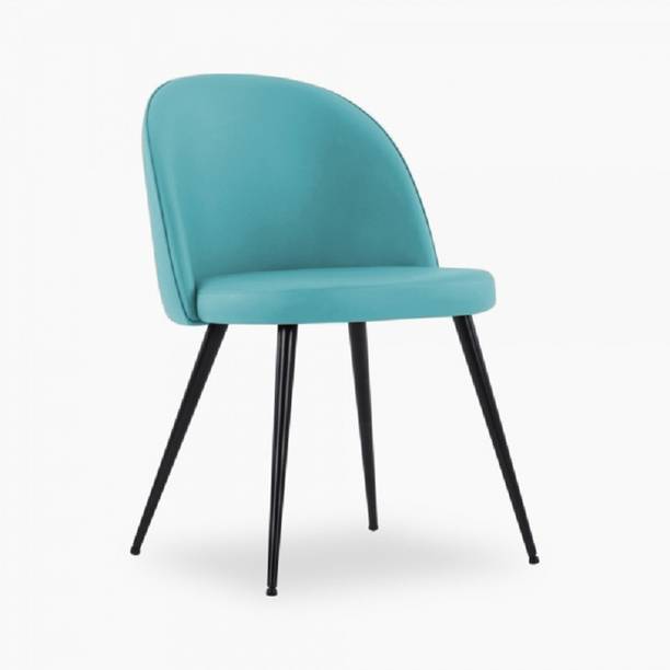 Finch Fox Romantic Vintage Rustic Faux Leather Cushioned Dining Chair in Light Blue Color Leatherette Dining Chair