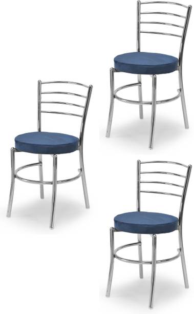 APPLE FURNITURE Stylish Durable Dining Chair with Cushion Steel Chrome Chair Metal Dining Chair