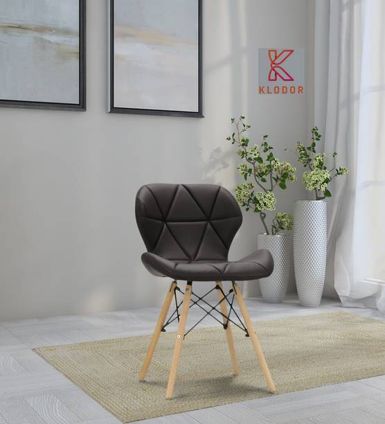 KLODOR Accent Chair For Living Room, Bedroom, Restaurant with Wooden Legs Leatherette Dining Chair