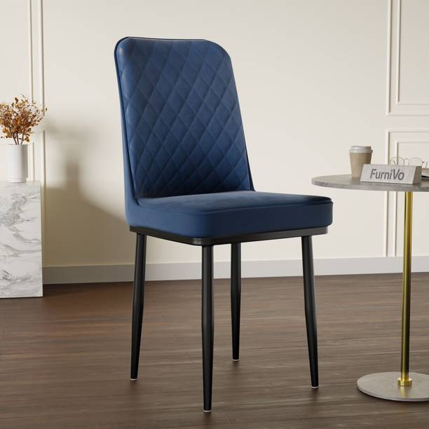FurniVo IKON Premium Velvet Dining Chair with Cushioned Seat & Metal Legs Foam Dining Chair