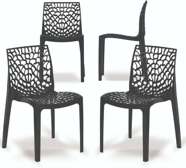 Binani Web Modern Plastic Dining Chair for Home,Cafe|Durable Outdoor Seating Chair Plastic Dining Chair