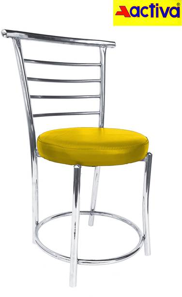 ACTIVA 158 Chrome Finish Cafeteria Chair with Leatherette Cushion Metal Dining Chair