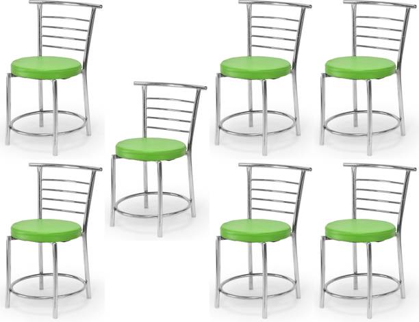 SOMRAJ Steel Dining/Restaurant/Cafe/Home/Office/Study Chair Leatherette Dining Chair