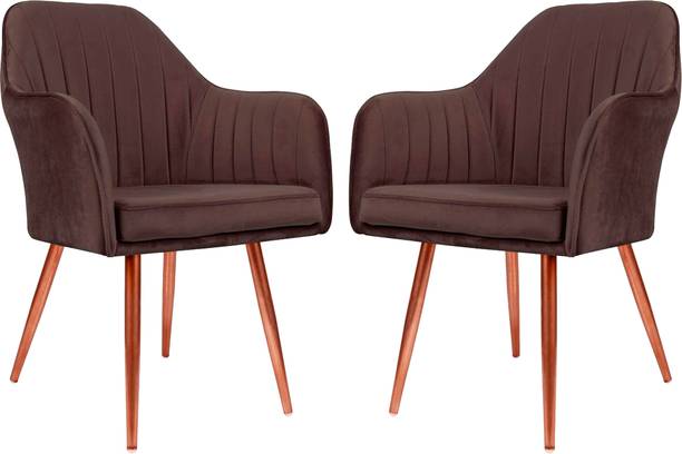 Roxigo Velvet Dining Chairs, Cushion Seat Chair for Living Room Bedroom Restaurant Fabric Dining Chair