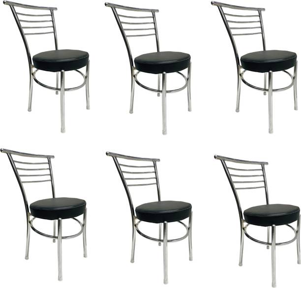 SOMRAJ Leatherette steel Dining Chair Metal Dining Chair