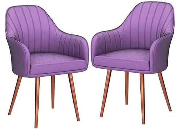 NEXON Velvet Dining Chairs, Cushion Seat Chair for Living Room Bedroom Restaurant Fabric Dining Chair