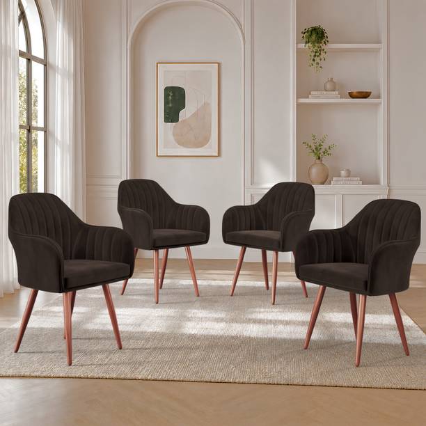 Vergo Plush Velvet Accent Chair, Cushion Seat for Home, Cafe, Living Fabric Dining Chair