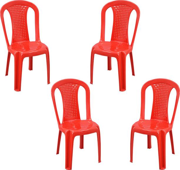 swagath furniture Chair For Cafe/Home/Office Set Of 4 Indoor/Outdoor Plastic Dining Chair