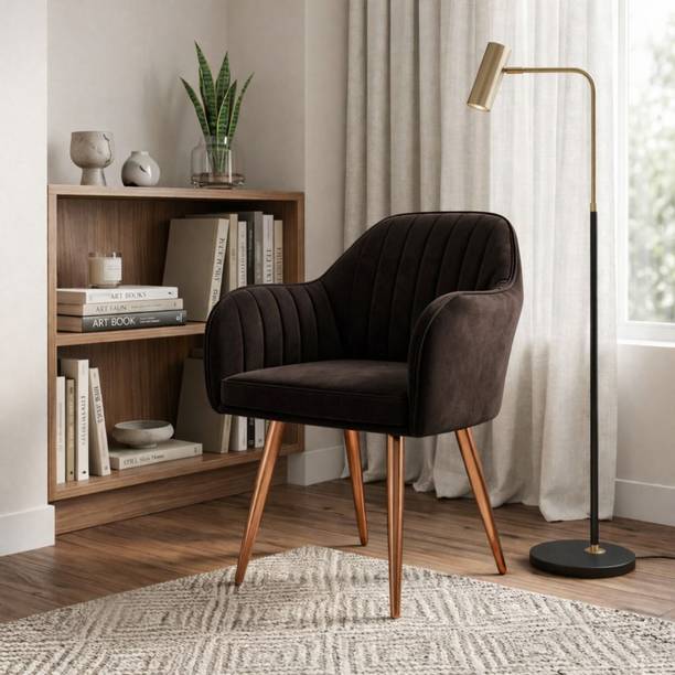 Vergo Plush Velvet Accent Chair, Cushion Seat for Study, Living Room,Cafe, Restaurants Fabric Dining Chair