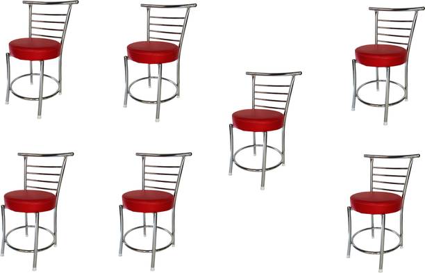 SOMRAJ Steel Dining/Restaurant/Cafe/Home/Office/Study Chair Leatherette Dining Chair