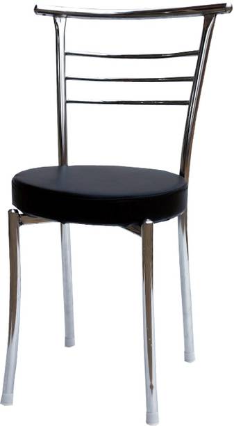 OFFICE SEATING Comfortable Dining Chair Ergonomic with Steel Chrome and Leather seat Metal Dining Chair