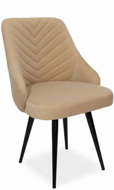 RW REST WELL Wavy Multipurpose Chair for Home|Upholstered Fabric Chair for Dining Area| Solid Wood Dining Chair
