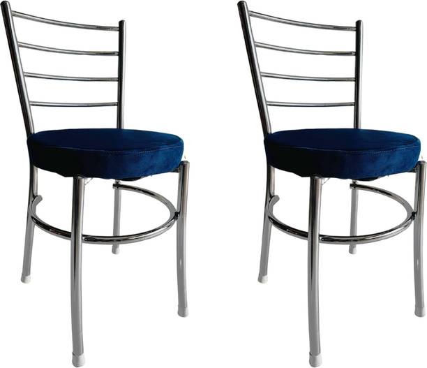 APPLE FURNITURE Stylish Durable Dining Chair with Cushion Steel Chrome Chair Metal Dining Chair