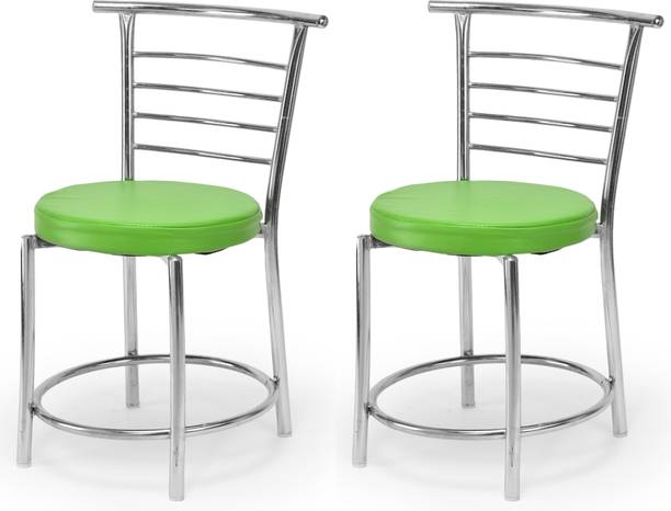 SOMRAJ Comfortable Multipurpose Steel Dining/Restaurant/Cafe/Home/Office/Study Chair, with Leather Cushion seat and Steel Frame, Without arms Chair (Ring) Holds up to 155 kg Leatherette Dining Chair
