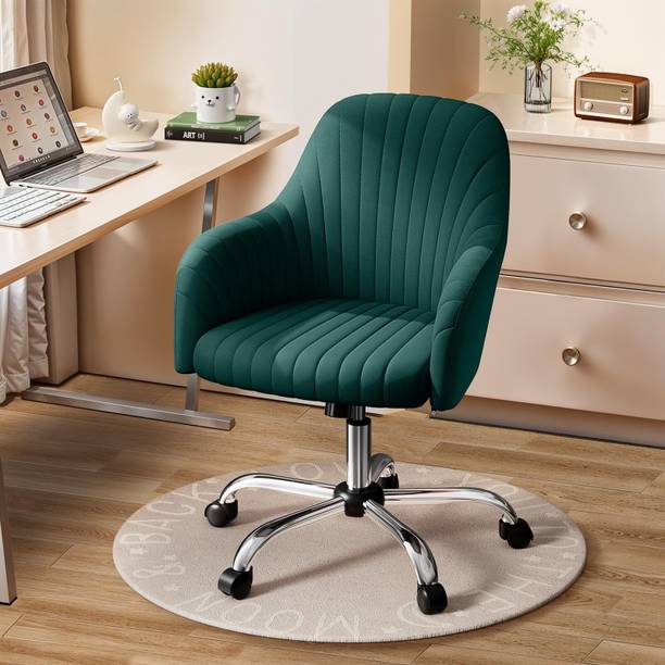 Oakcraft Velvet Desk Chair for Home Office, Adjustable Swivel Task Chair Modern Computer Fabric Dining Chair