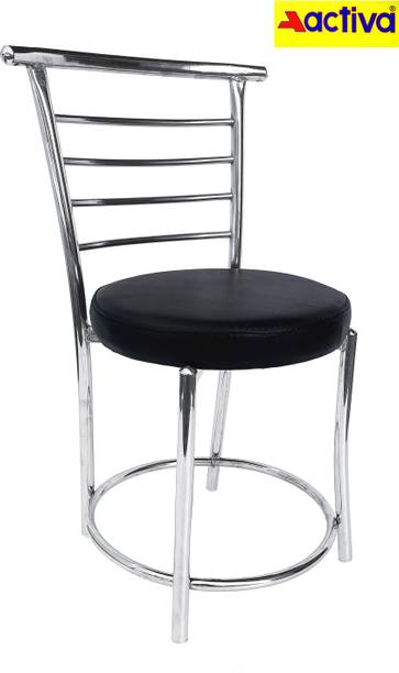 ACTIVA 158 Chrome Finish Cafeteria Chair with Leatherette Cushion Metal Dining Chair