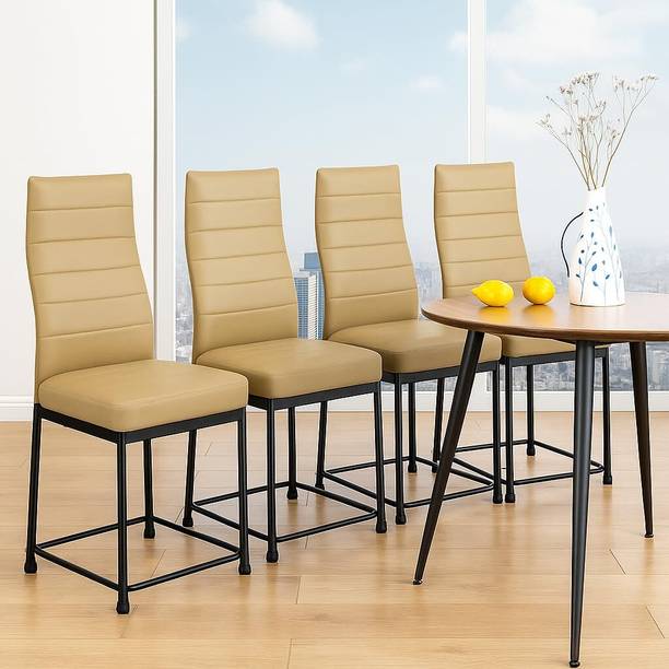 zidle Bloom Nx Premium Synthetic Leather Metal Dining Chair with Metal Legs Foam Dining Chair