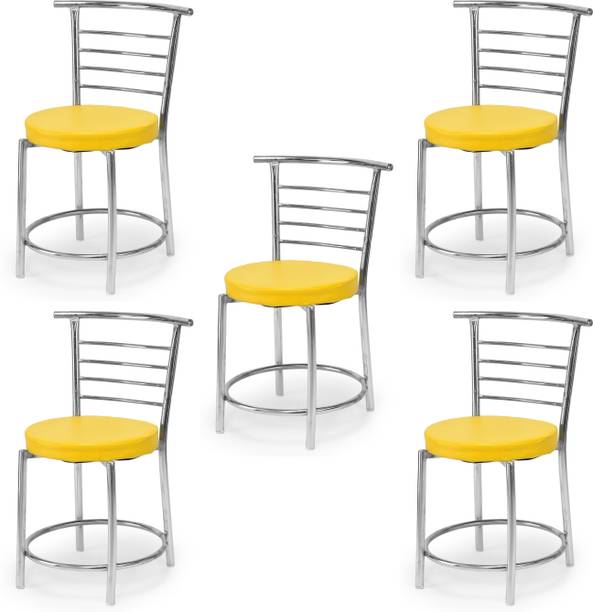 SOMRAJ Steel Dining/Restaurant/Cafe/Home/Office/Study Chair Leatherette Dining Chair