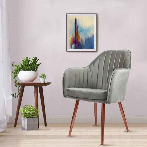 वर्गो Plush Accent Chair for Living Room, Bedroom, Study Room, Cafes | Velvet Fabric डाइनिंग चेयर