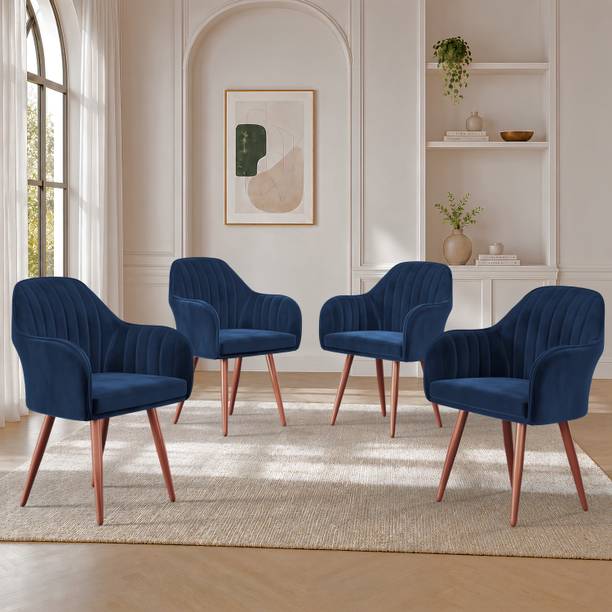 Vergo Plush Velvet Accent Chair, Cushion Seat for Home, Cafe, Living Fabric Dining Chair