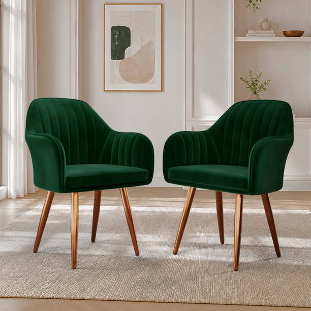Vergo Plush Velvet Accent Chair, Cushion Seat for Home, Cafe, Living Fabric Dining Chair