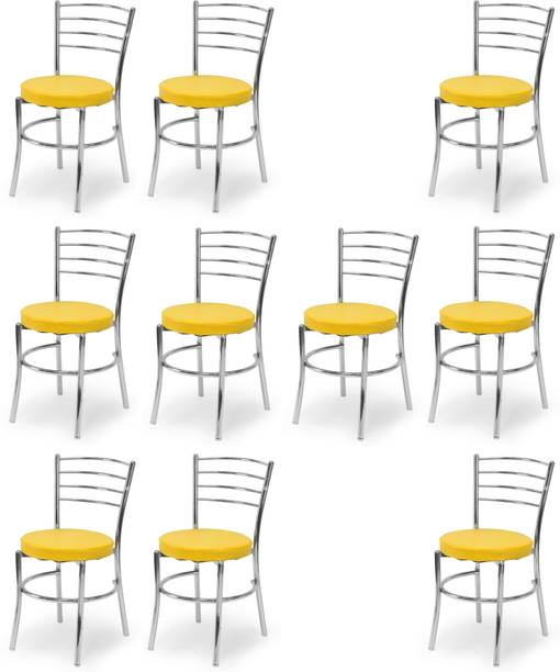 APPLE FURNITURE Restaurant Dining Chair with Cushion Steel Chrome Chair Metal Dining Chair