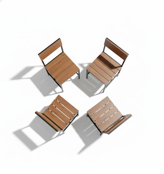 Maghji Modern Metal & Wooden Dining Chair for Home, Cafe & Study Metal Dining Chair