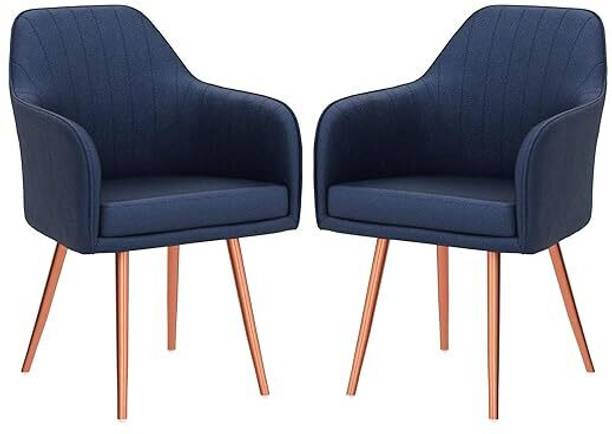 Toxigo Velvet Dining Chairs, Cushion Seat Chair for Living Room Bedroom Restaurant Fabric Dining Chair