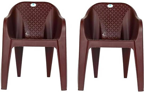 HOMIBOSS Plastic chairs set of 2, outdoor chair for house, garden, kitchen, office Plastic Cafeteria Chair