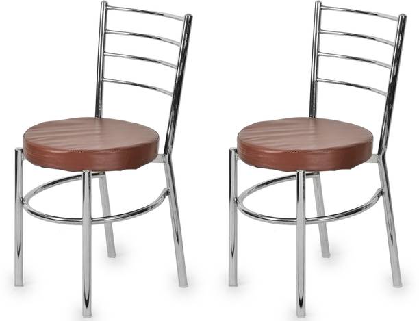 APPLE FURNITURE Comfortable Steel Dining Chair with Cushion Steel Chrome Chair Metal Dining Chair
